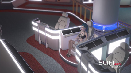 3dxpassion: Dinding Sci-Fi. Seks cyborg dan gadis cantik di stasiun dasar...