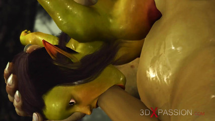 3dxpassion: 绿色怪物 Ogre 在迷人的森林中狠狠地操一个饥渴的女哥布林 arwen