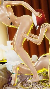 Yaoi - жіноче тріо, один трахає іншого, їдять дупу третини