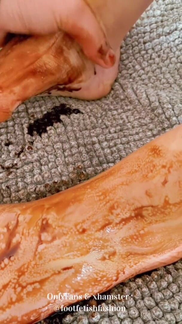 FootFetishFashion: Foot massage with chocolate, part 1/2