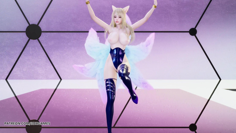 3D-Hentai Games: Chung Ha - juega kda Ahri, sexy liga de striptease de...