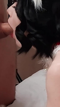 Neko Girl with Short Hair and Unshaved Pussy Is Happy to Fuck and Get Cum in Her Mouth on Christmas