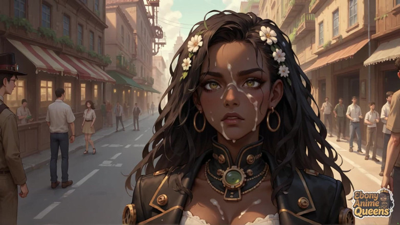 Ebony Anime Queens: Spalující černá královna je velkolepá a nenasytná v tomto steampunku XXX!