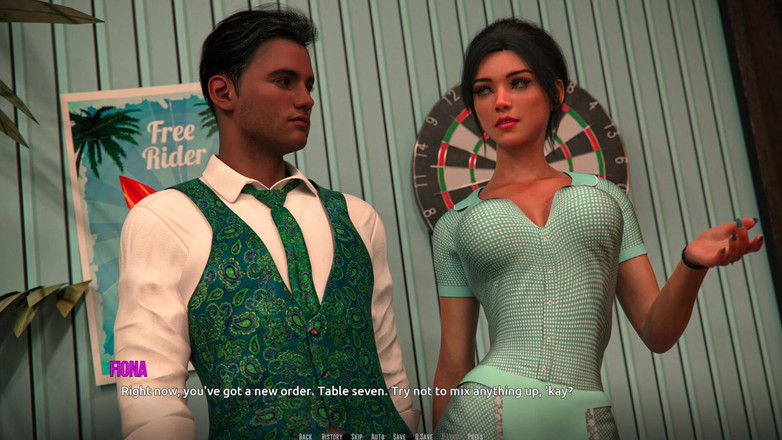 3D Cartoon Porn: Dominos Beach 8: Кокетство Джона о свидании предложение Фионе