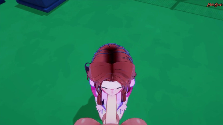 Hentai Smash: Atom Eve dikongkek sudut pandangan pertama di atas bumbung. Hentai...