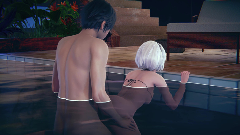 Waifu club 3D: 2B gets fucked doggystyle in the pool