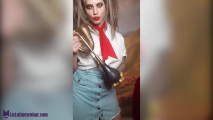 Lulla Escobar: Horny pioneer dancing striptease, passionately sucking sex toy and masturbating...
