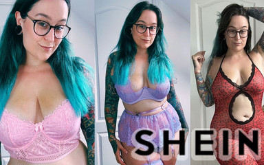 ElizabethsLingerie: Hairy Curvy Alt Model Trys on Lingerie