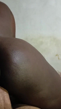 Big Ebony Ass Riding with Hands on the Wall