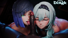 DrAgk: Yelan x eula, версія, сперма в рот, hilichurl, обмін спермою, поцілунок, повний genshin ударний секс, драгк