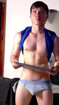 Muscular Sportsman in Warm Underwear