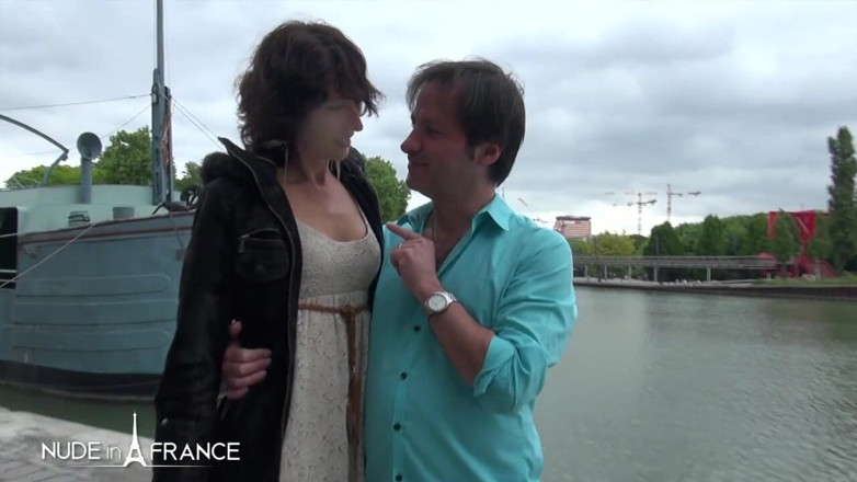 Nude in France: Casting in the street of a pretty brunette getting hard...
