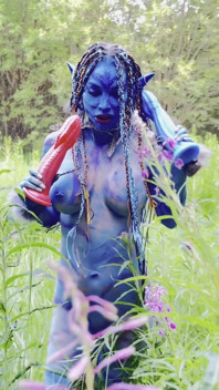 Avatar Monika Fox Big Prolapse, Hard Dildo Anal and Pussy Fuck, Squirt in Nature