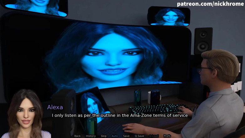 Visual Novels: SexBot 17 - sledování filmu s dívkami