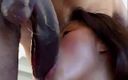 Asian Club: Негабаритный черный стояк заполняет рот и киску азиатки