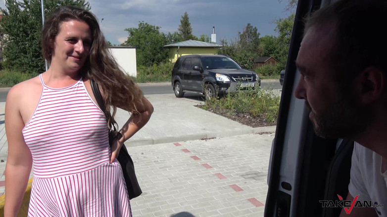 Take Van: Chubby babe get fed with fresh jizz after van sex