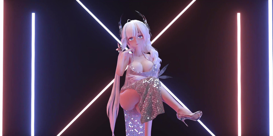 MikuMotion: [mmd] 光辉 Phut Hon 情趣连衣裙黑丝白丝大奶晃动小穴露出