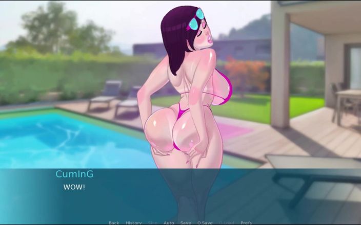 Cumming Gaming: SexNote [D. 注意规则 34 成人动漫游戏色情游戏] 第4集 我们的继母正在泳池边穿着比基尼玩她的大屁股