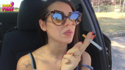 Smokin Fetish: Smoking in the car with stunning Italian babe
