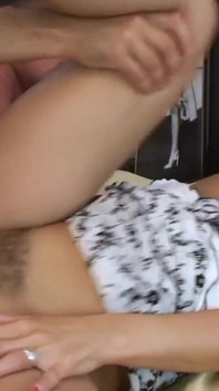 Sexy blonde MILF with hairy pussy and big natural tits is amazing at sucking cock and giving tasty blowjob