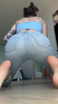 Desperate Jeans Wetting - Full Bladder Piss Puddle Play