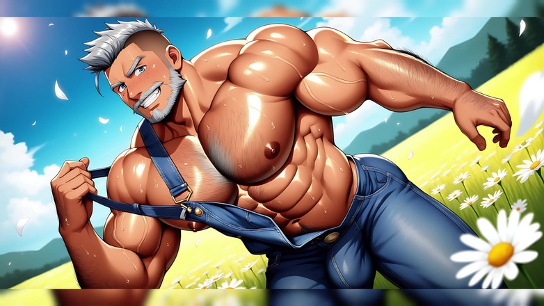 Erotic Man: Горячие качок соблазняют на улице, сделано с ai