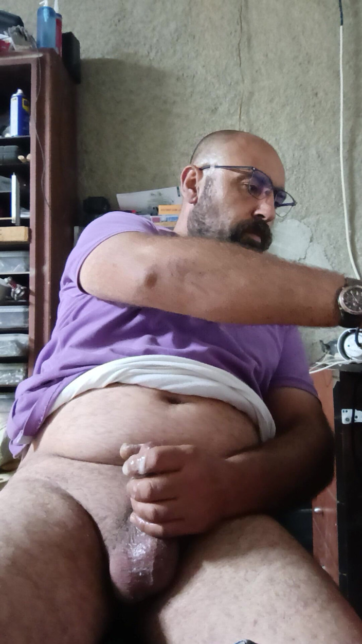 CenkAy: Master Bear Cums with a Cigarette in His Mouth