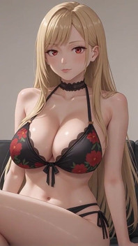 Blondă sexy cu țâțe mari în bikini