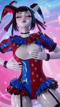 Clownmeisje bedekt met dik sperma - Ahegao & tietenspel compilatie