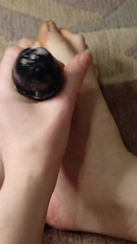 Handjob and Footjob on My BBC Dildo