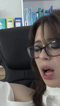 Dangling Smoking Vibrator Masturbation in the Office