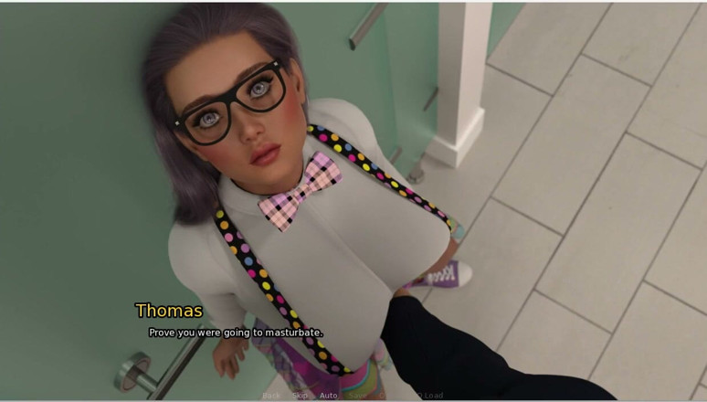 XXX Games Bunk: おばあちゃんの家 - ゲームプレイ - ロールプレイ - ティーンが公衆トイレでカップルの前で自慰行為をする
