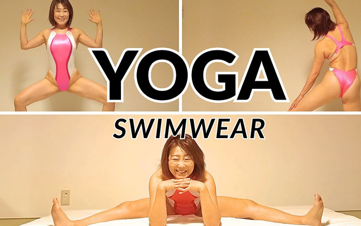 Mayumi Kanzaki: Japanische Reife Frau, Die Einen Wettkampf-badeanzug Trägt Und Yoga in...