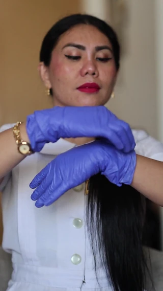 DominaFireOfficial: Latex Glove Fetish Asmr