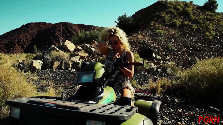 SaintPorn: Blonde Woman Masturbates on an Atv in the Desert
