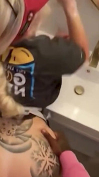 Quick Toilet BBC Fuck with My Blonde PAWG Coworker at Work