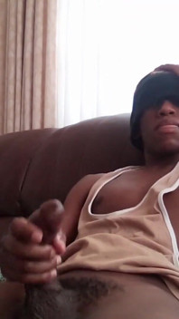 Ebony Guy Rubs Dick Until He Cums