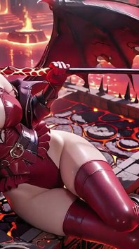 С фиолетовыми волосами Demon Queen! Запретный пир на Троне Магмы, красно-черные доспехи цепляются за обжигающую кожу!