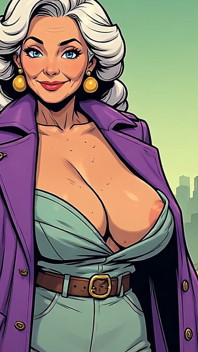 Granny and Mature Cleavage and Tits Art