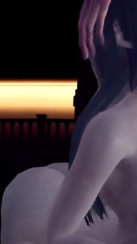 Hayalet kız gırtlağına kadar alıyor | 3D Porn