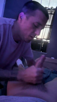 Huge Uncut Latino Dick Throat Fucking His Man