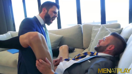 Menat Play: MENATPLAY suited Latino Hector De Silva anal fucks Axel Max