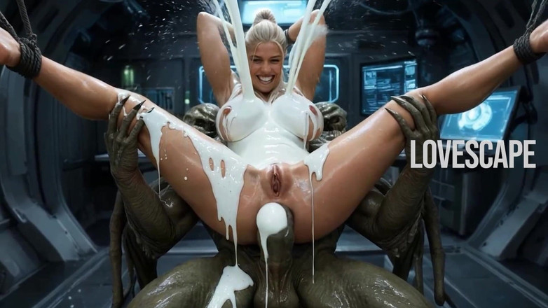 Lovescape: Napalona kosmiczna dziewczyna bierze ogromnego kutasa w swoim backdoor