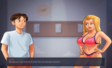 Hentai World: Summertime Saga - buah dada urut di pantai teman wanita saya