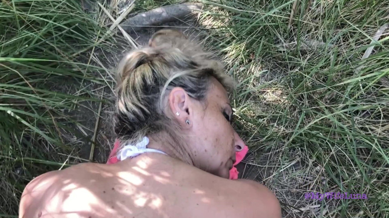 My Wife Luna: Busty blonde fucked outdoors