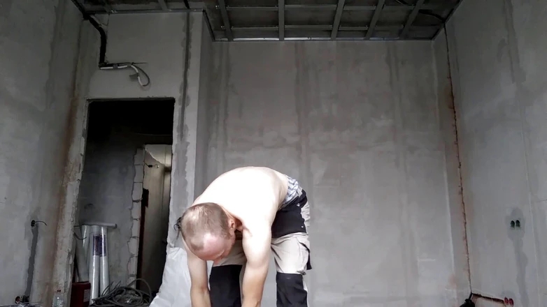 Lanatuls Aka Sergay Fag - Dirty Electrician Working Nude in the Bulding House. Electrician for a Construction Team. Gay Whore Fo