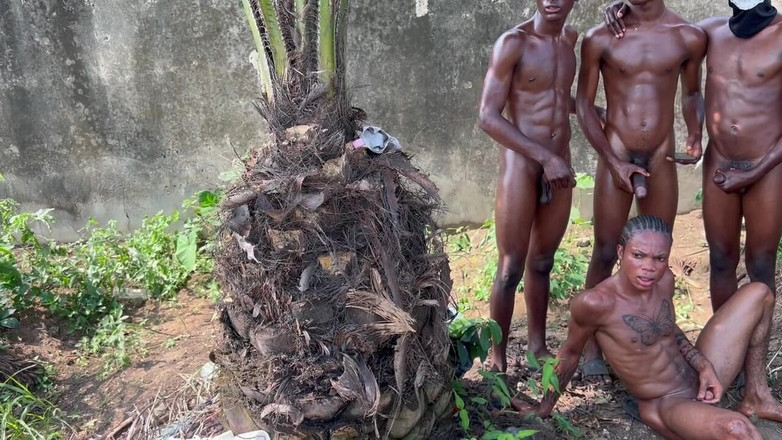 Baddestboyx: 5 Black Big Dick Boys on Outdoor Scene