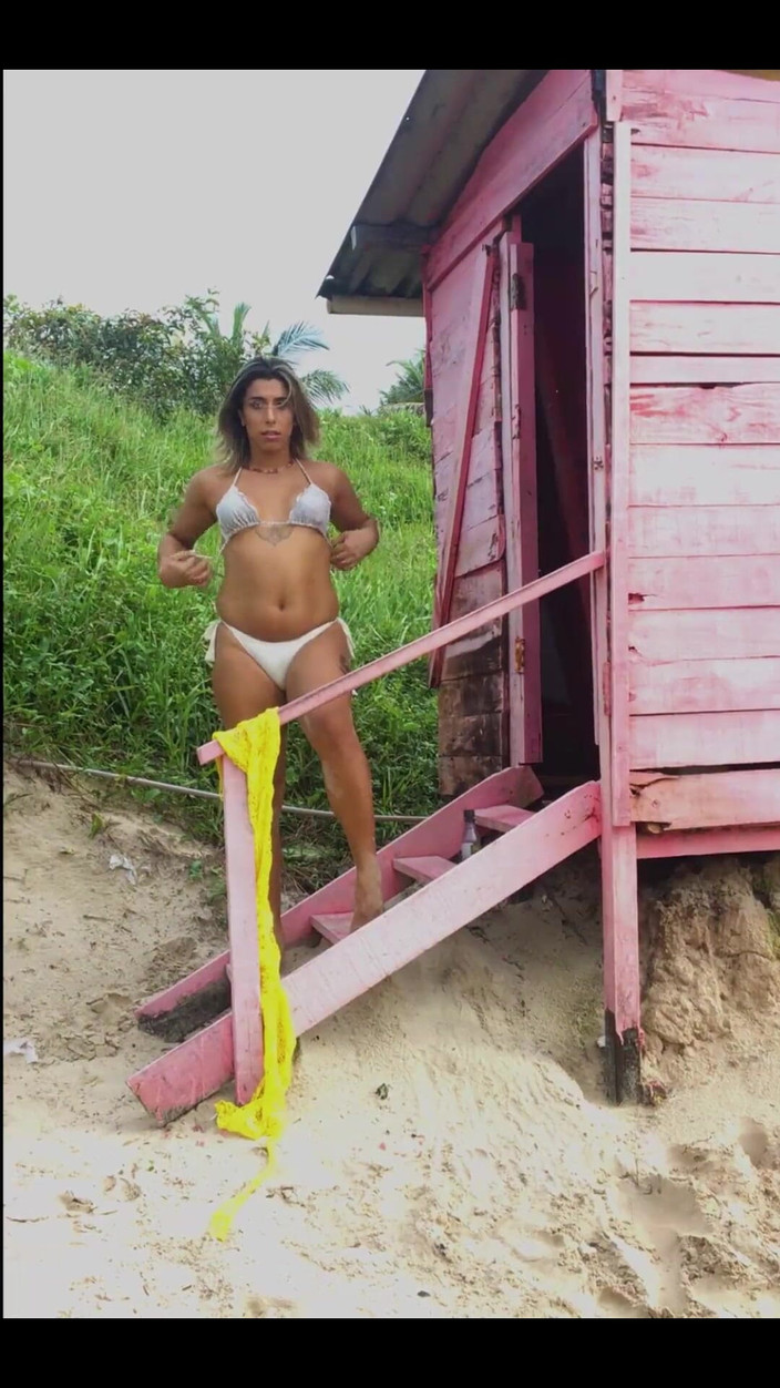 Naughty Girl TS: Trans Blonde Showing off Her Natural Body