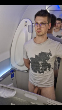 14 Hours of Flight I Can't Resist to Show You My Cock
