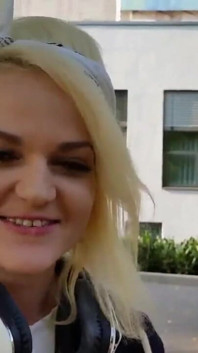 Alexa Gold in Front of a Hospital